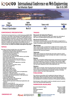 ICWE 2009 Call for papers front